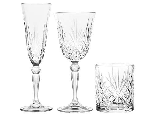 Rcr 735112 12 Kelch und 6 Gläser, Glas, transparent, 270 ml von RCR