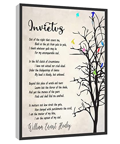 Invictus Gedicht von William Ernest Henley, Motivationsposter auf Leinwand, gerahmt, fertig zum Aufhängen, 30,5 x 45,7 cm Invictus Gedicht von William Ernest Henley, Motivationsposter auf Leinwand, gerahmt, fertig zum Aufhängen, 30,5 x 45,7 cm von RCVTVPV