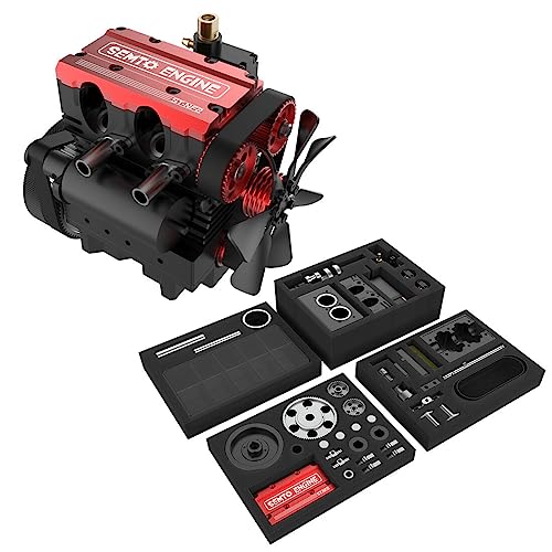 RCXTechPro SEMTO ST-NF2 7.0cc Motor Modellbausatz – Mini-Reihen-Doppelzylinder-Viertakt-Verbrennungsmotor mit Luftkühlung, Wissenschaftsbausatz zum Selberbauen für Erwachsene und Sammler von RCXTechPro