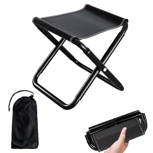 Camping Hocker, Tragbarer Klapphocker, Hocker Faltbar, Klein Ultraleicht Falthocker, Faltbarer Outdoor Hocker, für Reisen Wandern Garten Angeln Grillen Strand mit Aufbewahrungsbeutel von RCYHCY