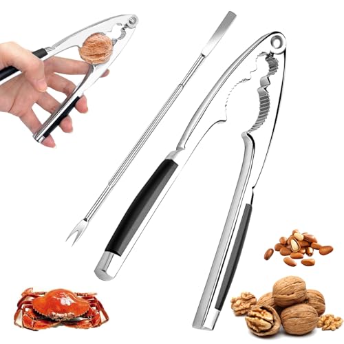 RCYHCY Nussknacker, Edelstahl Walnussknacker, Nussknacker Walnussknacker mit Rutschfestem Griff, Multifunktional Nußknacker mit Walnüsse Nussöffner, Nußknacker für alle Arten von Nüssen von RCYHCY