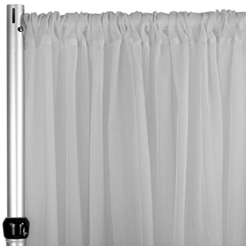 RCZ DÉCOR Durchsichtiger Voile-Vorhang, schwer entflammbar, 2,4 x 299,7 cm, Hintergrundvorhang, Silber, 1 Stück von CV Linens