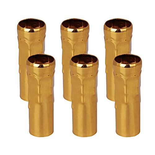 RDEXP Lampenhülsen für Kronleuchter aus Eisen, Tropfenform, 25 mm Durchmesser, goldfarben, 6 Stück von RDEXP