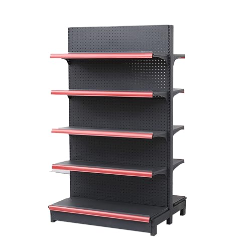RDHMJSJAZ 5-stufiges Einzelhandelskorbregal - EIN- Und Doppelseitige Supermarktregale, Supermarkt-Präsentationsregale, Unbegrenztes Spleißen(Main Frame Double Sided) von RDHMJSJAZ