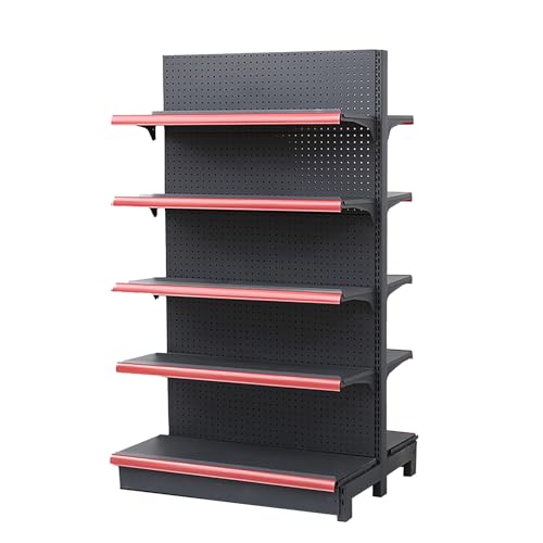 RDHMJSJAZ 5-stufiges Einzelhandelskorbregal - EIN- Und Doppelseitige Supermarktregale, Supermarkt-Präsentationsregale, Unbegrenztes Spleißen(Sub Frame Double Sided) von RDHMJSJAZ