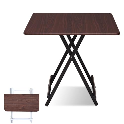 RDIAYDN Quadratischer Esstisch Map – 60 cm, perfekt für 4 Personen, multifunktionales Seitentablett für Essen und Laptops, ideal für Esszimmer und Home-Office. (Walnuss) von RDIAYDN