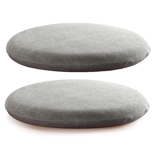 RDIAYDN Sitzkissen Rund Memory Foam, rutschfest, Weich, Waschbare Weiche Sitzkissen Komfort Stuhlauflage Als Stuhl Kissen FüR Outdoor & Indoor Gartenstuhl,D,38cm/2pcs von RDIAYDN