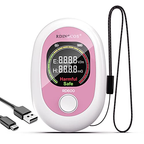 EMF Messgerät, Mini Tragbar Elektromagnetische Strahlungsmessgerät mit LCD Farbdisplay, hochpräzises EMF-Detektor, Persönliche Digitaler EMF Reader (RD600) von RDINSCOS