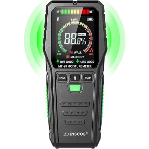 Feuchtigkeitsmessgerät Wand RDINSCOS Feuchtemessgerät Mauerwerk für Wände Holz cm Messgerät Estrich Feuchtigkeitsmesser Wand Beton Gips Baustoffen Kellerwände von RDINSCOS