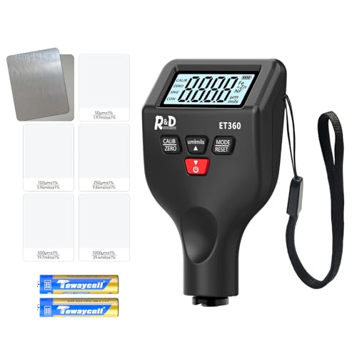 Lackmessgerät Auto RDINSCOS Schichtdickenmessgerät Autolack Lackdickenmessgerät für Auto Car Karosserie 0-1500μm LCD Display Für Eisen Aluminium und Zinkdetektion von RDINSCOS