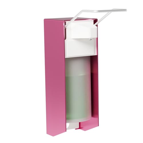 RDJ-DISPENSER Eurospender，Seifenspender Wandbefestigung，Rosa ，mit Ellbogendruck - für Desinfektionsmittel und Handseifen，500ML，Aluminium. von RDJ-DISPENSER