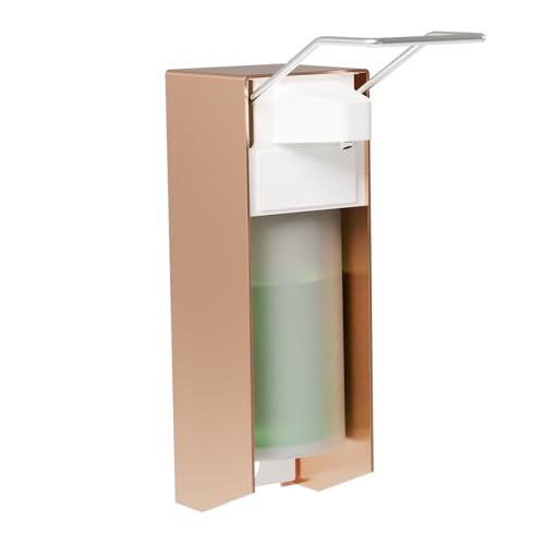 RDJ-DISPENSER Eurospender，Seifenspender Wandbefestigung，Roségold ，mit Ellbogendruck - für Desinfektionsmittel und Handseifen，500ML，Aluminium. von RDJ-DISPENSER