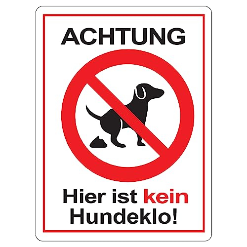 RDLCAR "Achtung! Keine Hundetoilette! Schilder", Streu und Hundekot nicht erlaubt, Hundekotschilder, selbstklebende Aufkleber, 300x400x5mm, 1er-Pack von RDLCAR