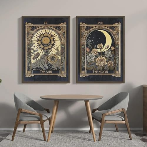 RDRDtbtr Böhmischen Stil Wände Bilderdruck Schwarze Sonne Mond Tarot Leinwand Abstrakte Blumen Plakate Kunstdruck Bilder Wohnzimmer Galerie Home Dekoration 50x70cmx2 Kein Rahmen RDRDtbtr Böhmischen Stil Wände Bilderdruck Schwarze Sonne Mond Tarot Leinwand Abstrakte Blumen Plakate Kunstdruck Bilder Wohnzimmer Galerie Home Dekoration 50x70cmx2 Kein Rahmen von RDRDtbtr