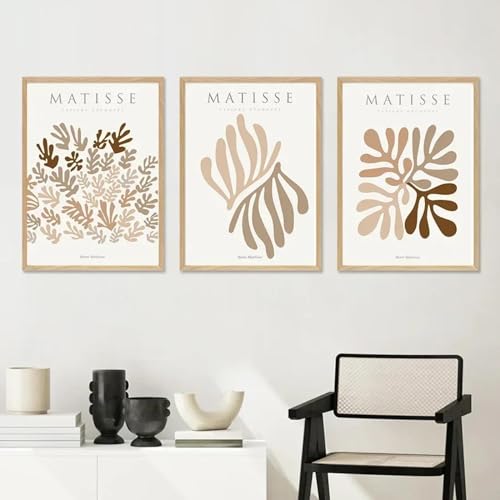 RDRDtbtr Vintage-Leinwandgemälde in Beige Wandbilder Matisse-Boho-Poster Kunstdrucke abstrakte Wand Bilder Wohnzimmer-Inneneinrichtung Heimdekoration 50 x 70 cm x 3 ungerahmt RDRDtbtr Vintage-Leinwandgemälde in Beige Wandbilder Matisse-Boho-Poster Kunstdrucke abstrakte Wand Bilder Wohnzimmer-Inneneinrichtung Heimdekoration 50 x 70 cm x 3 ungerahmt von RDRDtbtr