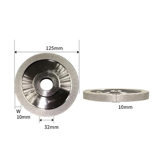 125 mm CBN-Diamant-Schleifscheibe, spezieller Spitzer, Keramik-Wolfram-Stahl-Fräser, parallele Schleifscheibe aus Legierung,Einfache Bedienung(350,175MM) von RDVXI