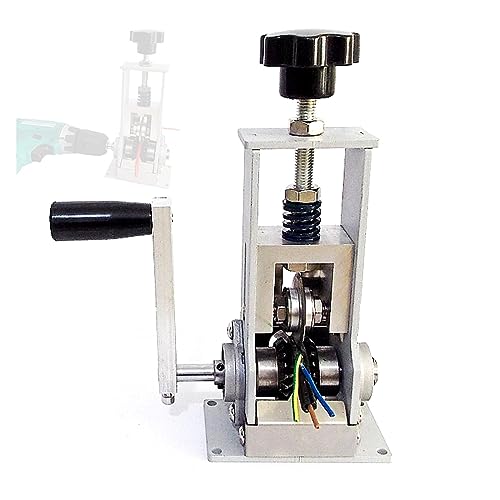 Abisoliermaschine, Tragbare Abisolierzange, Stahlrahmen, manuelles Abisolierwerkzeug, 1–21 mm Kabelschälmaschine mit Handkurbel, elektrische Handbohrmaschine(1-21mm) von RDVXI