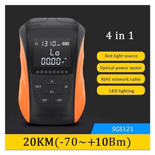 Fasertester, Mini 6 In 1 Optische Faser Power Meter OPM Faser Optische RJ45 Kabel Tester Visual Fault Locator 30mw(4in1 20KM -70 to 10) von RDVXI