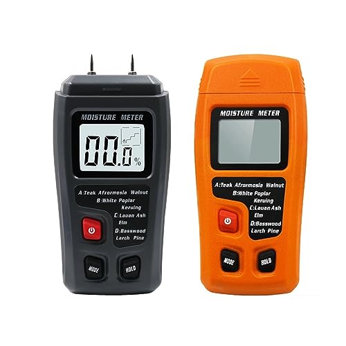 Feuchtigkeitsmesser, Digitales LCD-Holzfeuchtemessgerät, Feuchte-Hygrometer-Detektor, Holzfeuchtigkeit, Caravan-Tester, Werkzeug for Holzputz(Black No Battery) von RDVXI