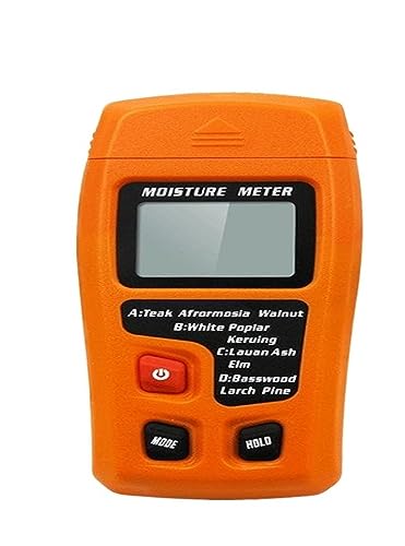 Feuchtigkeitsmesser, Holzfeuchte-Erkennungswerkzeuge, digitales Feuchtigkeitsmessgerät, professionelles 0–99,9 % Holz-Hygrometer, tragbares Werkzeug(Orange no Batter) von RDVXI