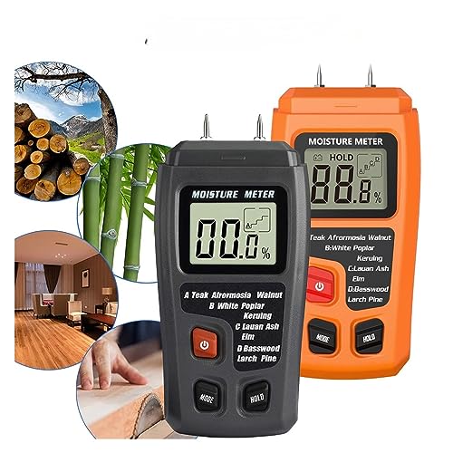Feuchtigkeitsmesser, Holzfeuchtemessgerät, digitaler Holzfeuchtigkeitstester, Hygrometer, 0–99,9 % Holzfeuchtigkeitsdetektor, Baumdichte-Feuchtigkeitsprüfgerät Feuchtigkeitsmesser, Holzfeuchtemessgerät, digitaler Holzfeuchtigkeitstester, Hygrometer, 0–99,9 % Holzfeuchtigkeitsdetektor, Baumdichte-Feuchtigkeitsprüfgerät von RDVXI