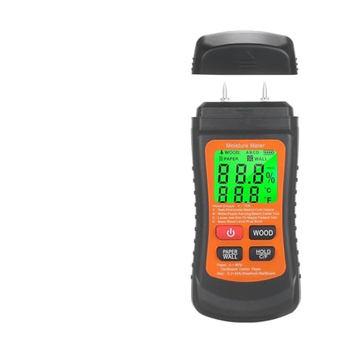 Feuchtigkeitsmesser, Multifunktionales digitales Holzfeuchtemessgerät, Zwei Nadeln, Wand-, Karton- und Holzfeuchtigkeitstester, Feuchtigkeitsgehaltsdetektor Feuchtigkeitsmesser, Multifunktionales digitales Holzfeuchtemessgerät, Zwei Nadeln, Wand-, Karton- und Holzfeuchtigkeitstester, Feuchtigkeitsgehaltsdetektor von RDVXI
