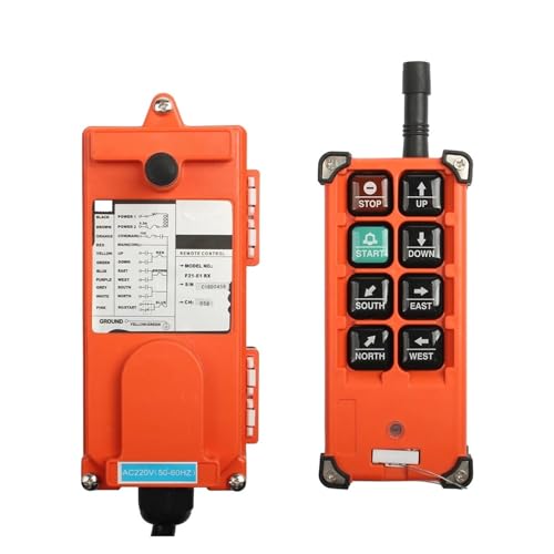 Kransteuerung, 12V 24V Industrielle Fernbedienung schaltet Hebekransteuerung Hebekran 1 Sender + 1 Empfänger F21-E1B(Arrow Version,VHF,AC 36V) von RDVXI