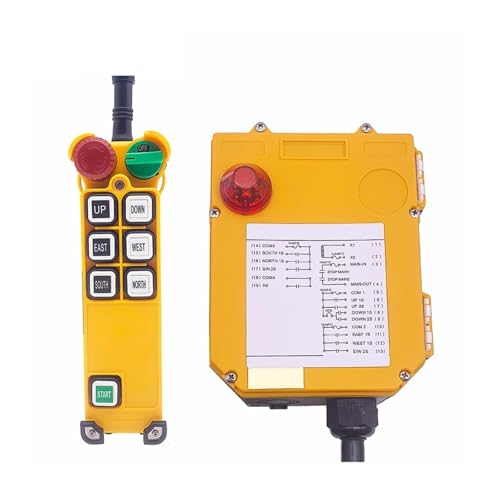 Kransteuerung, F24-6D 6 Tasten Industrial Wireless Radio Kran Fernbedienung Doppel Geschwindigkeit Schalter Hoist Overhead Brücke Kran Controller(1T1R,AC220) von RDVXI