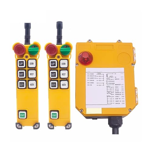 Kransteuerung, F24-6D 6 Tasten Industrial Wireless Radio Kran Fernbedienung Doppel Geschwindigkeit Schalter Hoist Overhead Brücke Kran Controller(2T1R,AC/DC12-72) von RDVXI