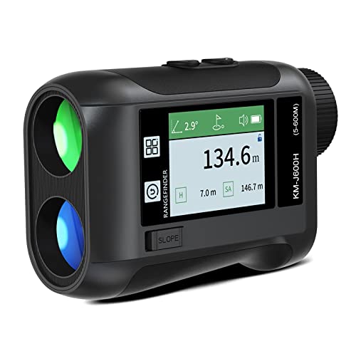 Landvermessungsmesser, LCD Entfernungsmesser Teleskop Outdoor Golf Voice Caddy Entfernungsmesser Fall Roulette Maßband Entfernungsmesser Teleskop(Black J,800M) von RDVXI