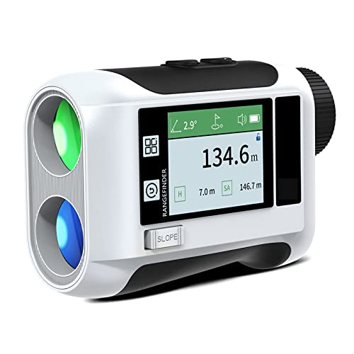 Landvermessungsmesser, LCD Entfernungsmesser Teleskop Outdoor Golf Voice Caddy Entfernungsmesser Fall Roulette Maßband Entfernungsmesser Teleskop(White J,800M) von RDVXI