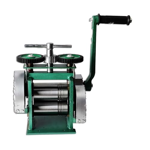 Manuelle Walzwerkmaschine: 3-Zoll-Walze, manuelle Kombination, Abflachungsmaschine, Schmuck-DIY-Werkzeug und -Ausrüstung, Ausrüstung – blaue Farbe,Einfache Bedienung(03) von RDVXI