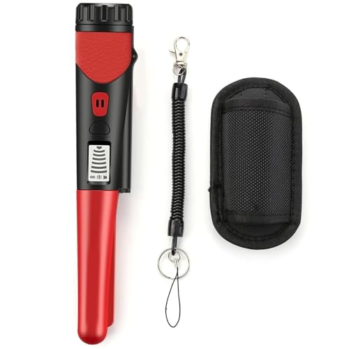 Metalldetektoren, Handheld Metall Detektor Wasserdicht Hohe Empfindlichkeit Gold Detektor Pointer Schatz Pinpointing Finder Sonde Mit LCD Bildschirm(Rood) von RDVXI