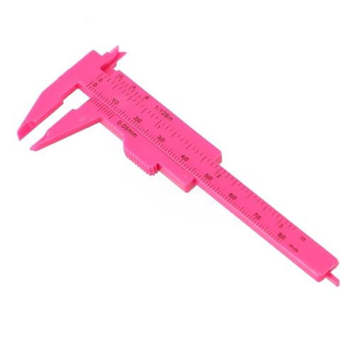 Mikrometer, 0-80mm Kunststoff-Messschieber Schiebe-Nonius-Messgerät Pachometer Mikrometer Innen-/Außendurchmesser Messwerkzeuge Holzbearbeitungszubehör(Rose Red) von RDVXI