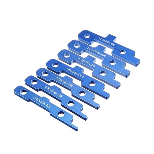 Wägezelle, 7-teiliges Präzisions-Router-Tisch-Setup-Stangen Holzbearbeitungs-Aluminium-Setup-Block-Höhenmessgerät-Set Tischkreissägen-Zubehör Gehrungslehre-Werkzeug(7pc No Box) von RDVXI