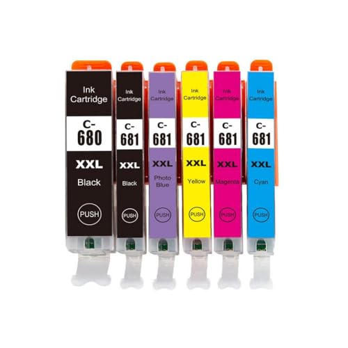 RDWQDGJG 6Color kompatible Tintenpatrone Kompatibel mit TR8660 TR7560 TR8560 TS6160 Drucker Arbeiten mit PGI-680 CLI-681 Ersetzt 680 681 Tinte(1SET) von RDWQDGJG