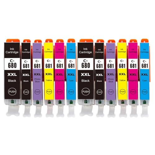 RDWQDGJG 6Color kompatible Tintenpatrone Kompatibel mit TR8660 TR7560 TR8560 TS6160 Drucker Arbeiten mit PGI-680 CLI-681 Ersetzt 680 681 Tinte(2SET) von RDWQDGJG