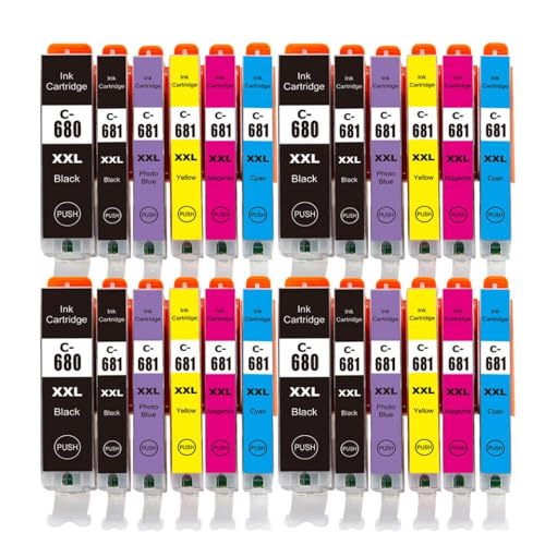 RDWQDGJG 6Color kompatible Tintenpatrone Kompatibel mit TR8660 TR7560 TR8560 TS6160 Drucker Arbeiten mit PGI-680 CLI-681 Ersetzt 680 681 Tinte(4SET) von RDWQDGJG