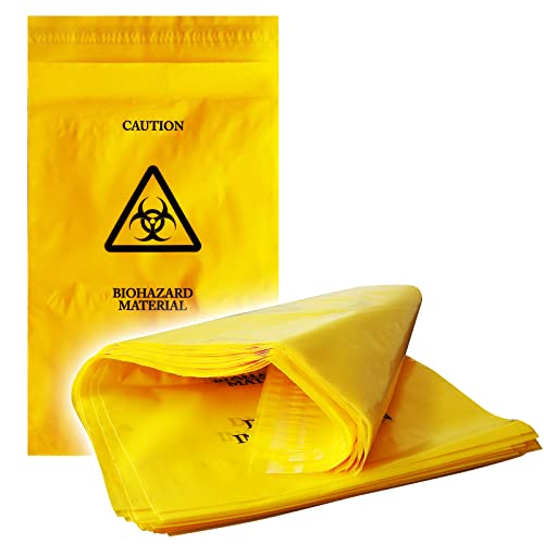 RE-GEN Bio-Hazard Müllentsorgungsbeutel für klinische medizinische Abfälle, klein, 195 x 310 mm, Gelb, 25 Stück von RE-GEN