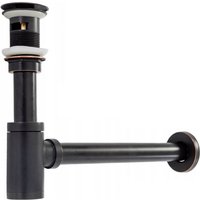 Click-Clack Waschtisch-Siphon mit Überlauf und 5/4" Stopfen, schwarz gebürstet Click-Clack Waschtisch-Siphon mit Überlauf und 5/4" Stopfen, schwarz gebürstet von REA