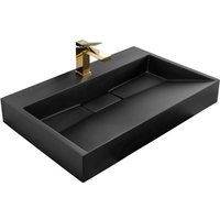 REA WASCHBECKEN KONGLOMERAT GOYA SCHWARZ Matt 70 CM von REA