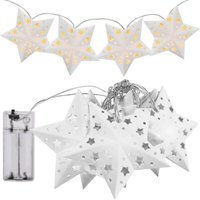 REA - Weihnachtslichterkette Girlande led Papiersterne CD008 white REA - Weihnachtslichterkette Girlande led Papiersterne CD008 white von REA