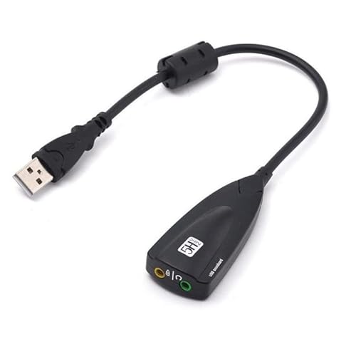 Externer USB-Soundkarte 7.1 Adapter 5HV2 USB auf 3D CH Sound Antimagnetisches Audio-Headset Mikrofon 3,5 mm Klinke für Laptop PC von REACHYEA