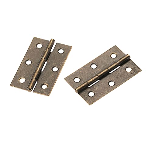 REACHYEA 2 Stück antike Bronze-Scharniere 65 x 40 mm + 12 Schrauben 6 Löcher rechtwinklige flache Küche Schrank Tür Schmuck Holzkiste Dekor Hardware von REACHYEA