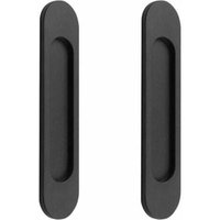 2er Set Selbstklebende Ovale Schiebetürgriffe aus schwarzem Aluminium, wartungsfrei, für Türen, Fenster und Schränke von READCLY