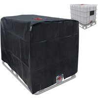 IBC Tankabdeckung 120 x 100 x 116 cm 1000L Abdeckplane - Polyethylen hoher Dichte Material, Schwarz, 210D Schutzhülle Wassertank Container von READCLY
