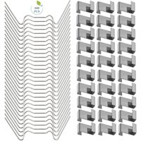 Readcly - 100 Stück Glas-Gewächshaus-Clips, Edelstahl-Gewächshaus-Fenster-Clips, Gewächshaus-Zubehör (50 Stück 304 Edelstahl-Drahtklammern w, 50 von READCLY