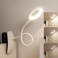 Readcly - Leselampe, Buch-Clip-Leseleuchte, wiederaufladbare Bettklemme, dimmbare LED-Clip-Lampe, 360° flexible Schwanenhals-Clip-Tischlampe für von READCLY