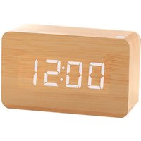 Readcly - Moderner Wecker aus Holz – LED-Digital-Wecker aus Holz, Schreibtisch, Datum 12/24 – für Zuhause, Schlafzimmer, Büro, Digitaluhr von READCLY
