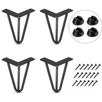 Readcly - Set mit 4 Tischbeinen, 10 cm, DIY-Möbelfüße für Kaffee, Esstisch, Schreibtisch, Schwarz + Fußschutz und Schrauben von READCLY